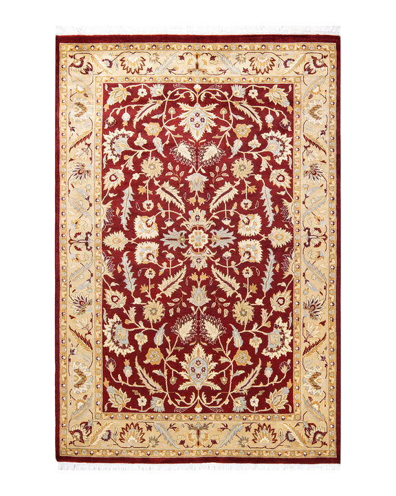 Mogul, One-of-a-Kind Hand-Knotted Area Rug  - Red, 4' 3" x 6' 3"