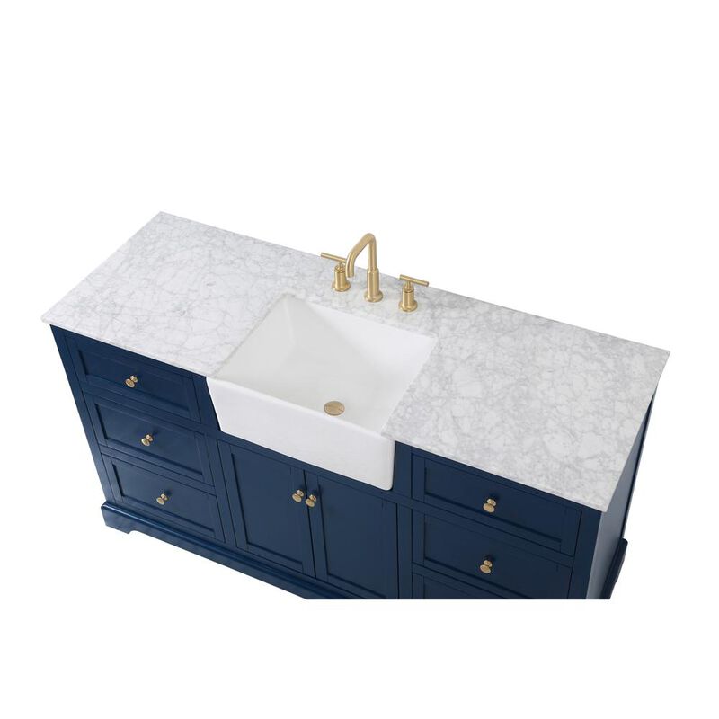 Elegant Kitchen and Bath 60 inch Single bathroom vanity in blue