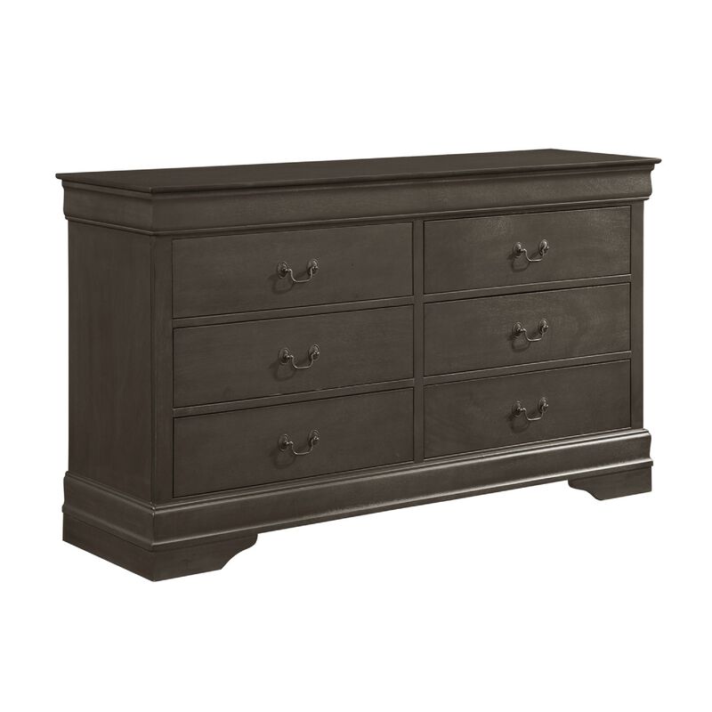 Queen Size Bedroom Set, Gray Finish, Panel Headboard, 5-Piece Set with Bed, 2 Nightstands, Dresser and Chest image number 4