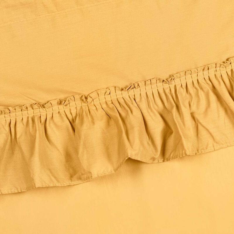 Ellis Stacey 1.5" Rod Pocket High Quality Fabric Solid Color Window Ruffled Filler Valance 54"x13" Yellow