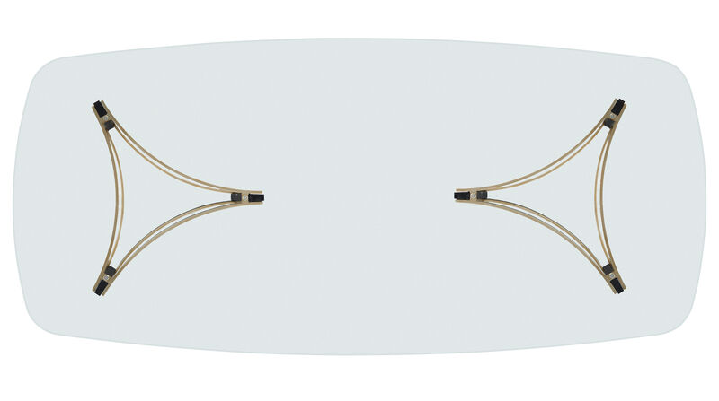 Remix Double Pedestal Glass Top Table