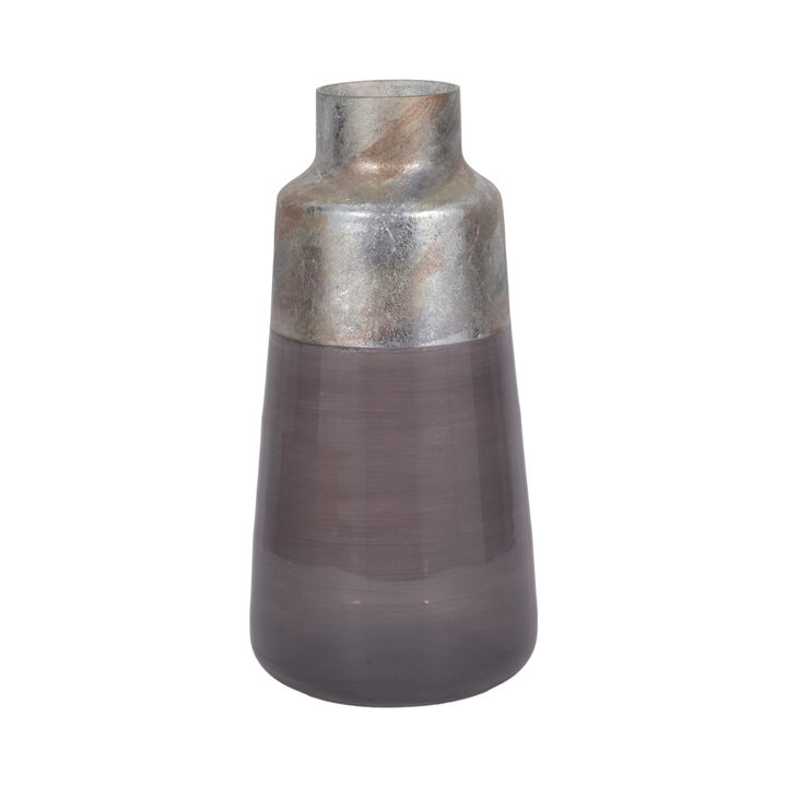 17" 2-Tone Glass Vase, Grey