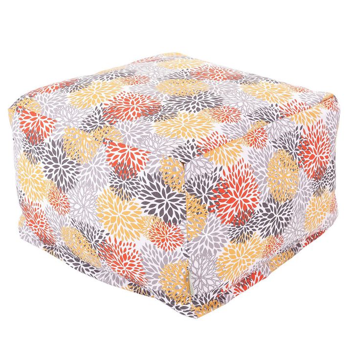 Majestic Home Goods Ottoman Pouf Blooms Citrus
