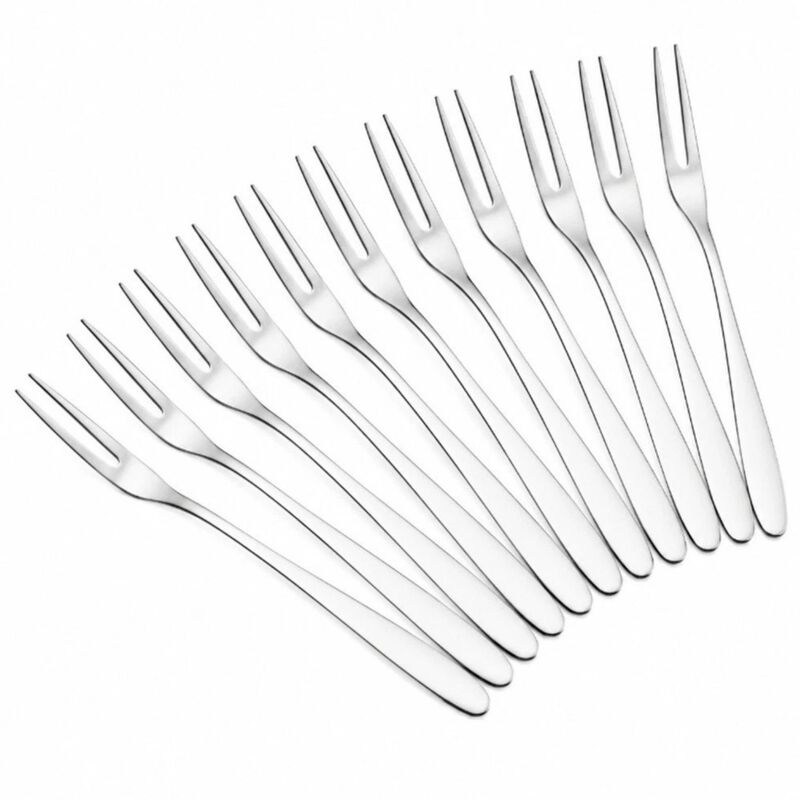 Pack of 12 Stainless Steel Mini Dessert Forks image number 0