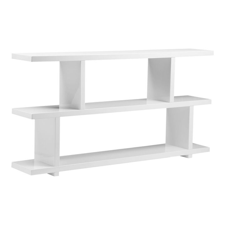 Starlight Canyon Home White Bookshelf &ndash; Small Wooden Bookshelf with 2 Tier Storage Shelves