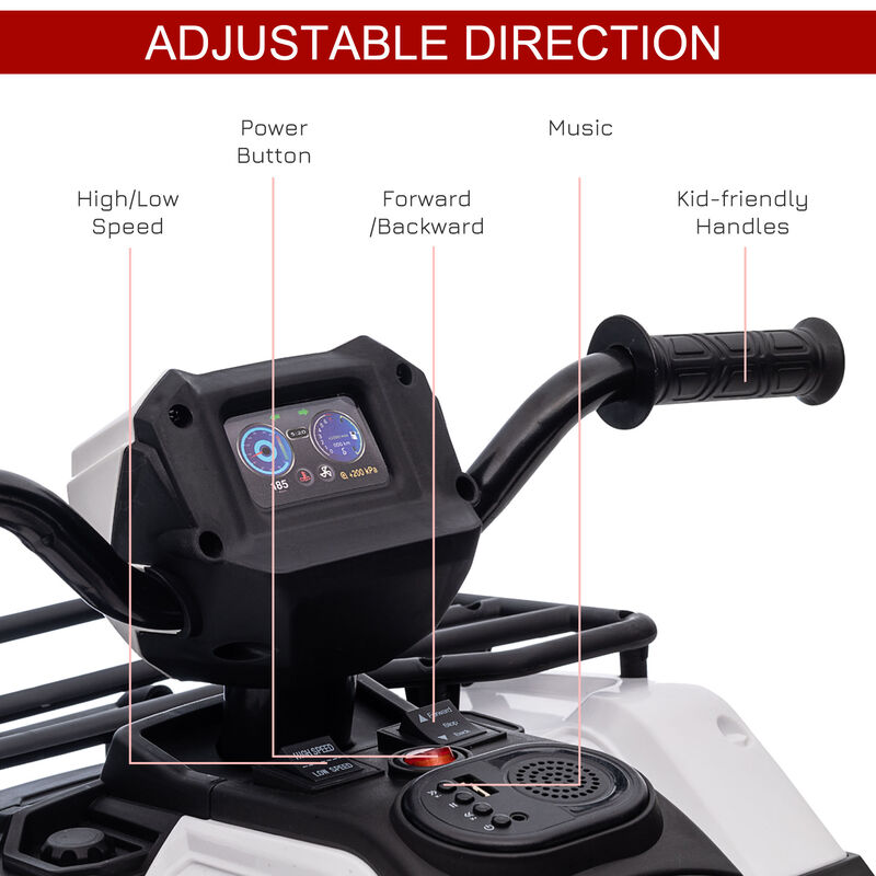 BreeBe 12V Electric Toy Car with Forward Backward Function, Music, LED Headlights image number 4