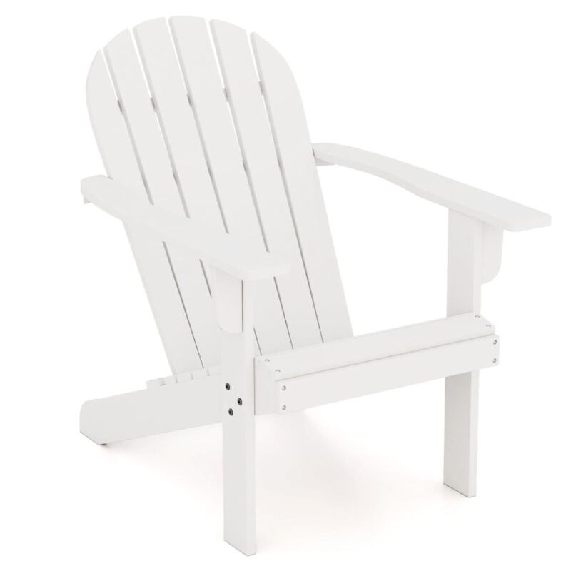 Hivvago Acacia Wood Lounge Patio Adirondack Chair with Inclined Seat