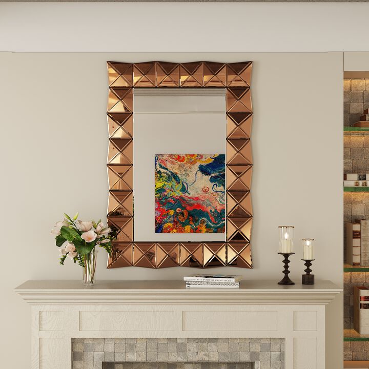 FUFU&GAGA Decorative Mirror - 27.6" L x 39.4" W, 1.5" Thickness, 3.5mm Glass with MDF Backing, Stylish Wall Mirror for Home Decor