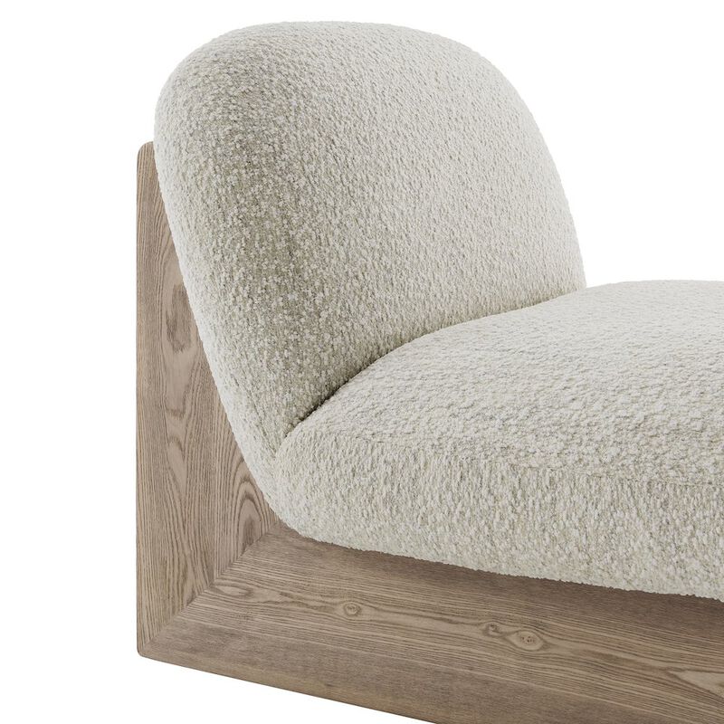 Loyal Boucle Fabric Accent Chair and Ottoman Set image number 7
