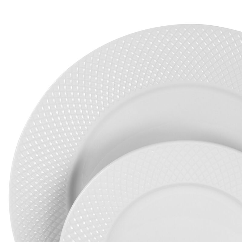 Elama Maisy 18 Piece Round Porcelain Dinnerware Set in White image number 3