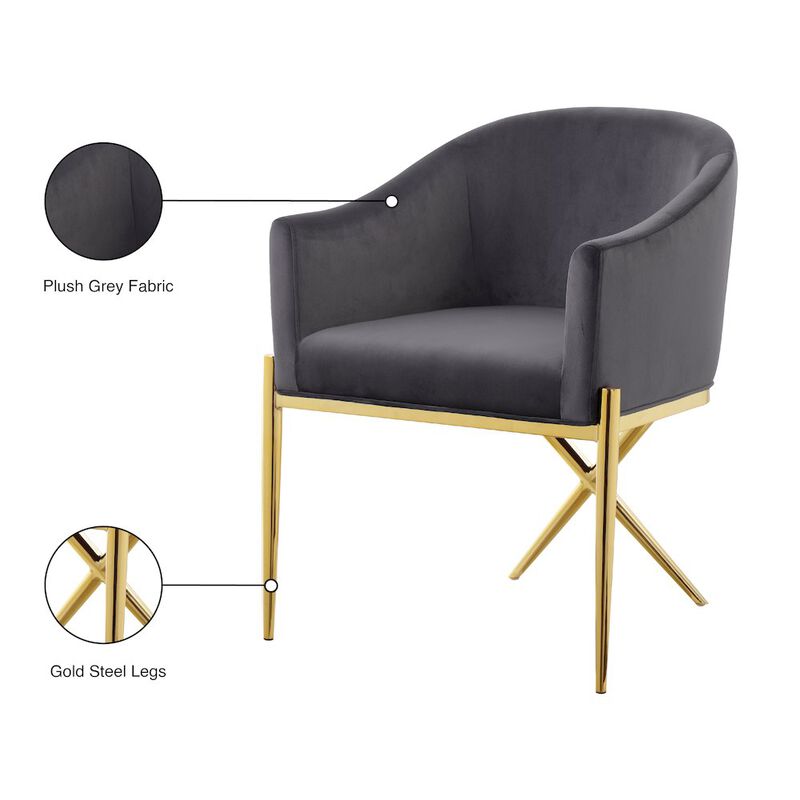 Meridian Furniture Xavier Grey Velvet Dining Chair