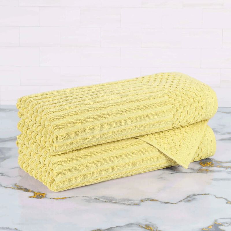 2-Piece Cotton Ribbed Bath Towel Set &ndash; Plush and Quick-Dry image number 1