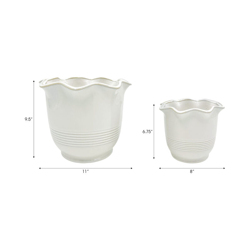 Ruffle Edge Planters (Set of 2)