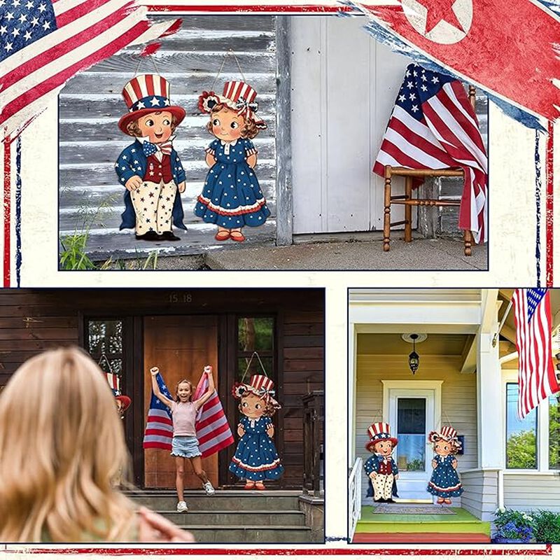 Wooden Hanging Sign Set, Front Door & Porch Decor image number 4