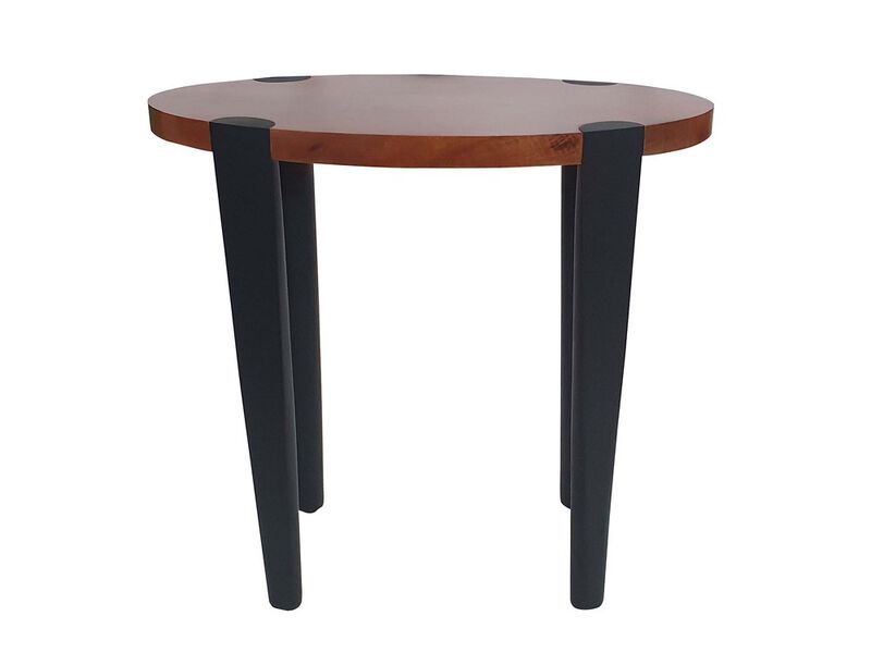Max 23 Inch Oval Top End Side Table, Mango Wood, Iron Frame, Brown, Black