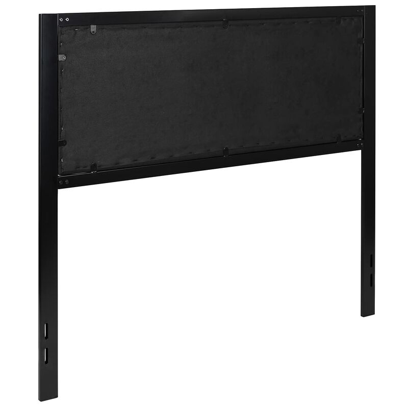 Flash Furniture Melbourne Metal Upholstered Full Size Headboard in Black Fabric
