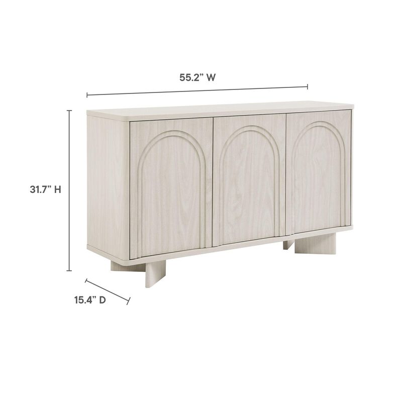 Flux Arched Door Sideboard in White Wash image number 2