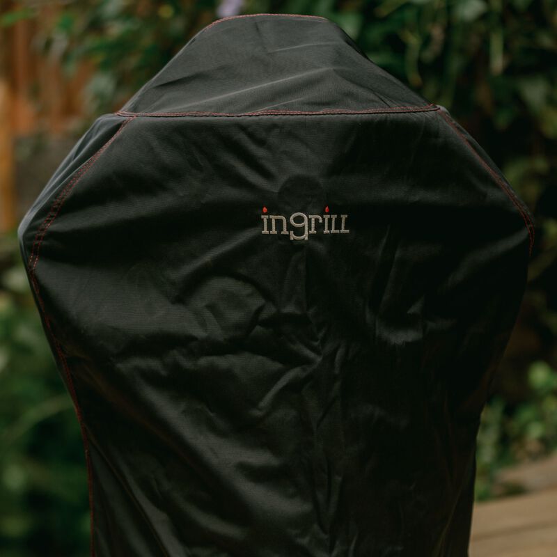 INGRILL Small Barrel Grill Cover &ndash; Weather-Resistant Waterproof Black Canvas Cover with Bottom Straps, Secure Outdoor Protection for Small Smokers image number 2