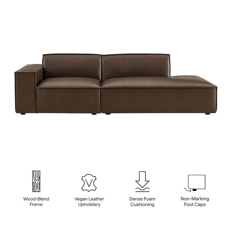 Restore 2-Piece Vegan Leather Modular Loveseat image number 1
