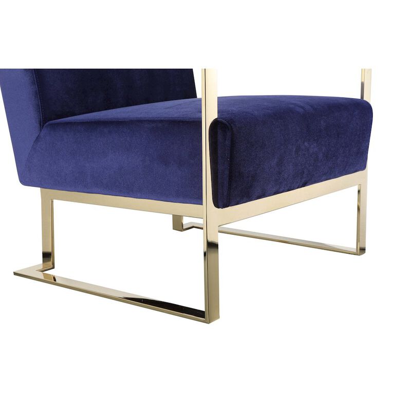 Pangea Home Dexter Lounge Chair Velvet Navy