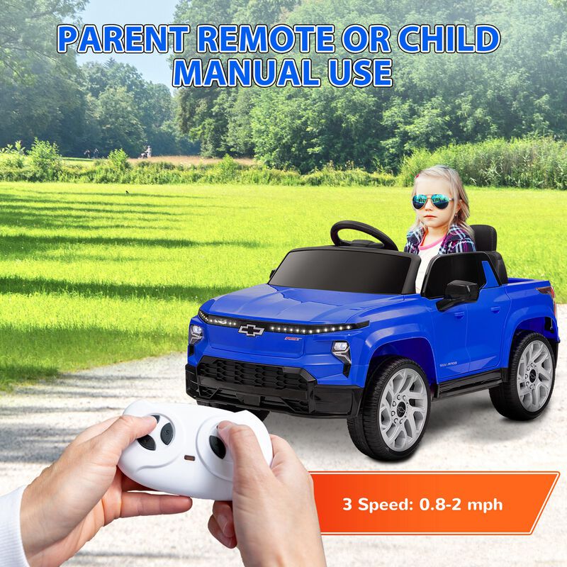 BreeBe 12V Chevrolet Silverado EV RST Licensed Kids Electric Car with Parent Remote Control, Spring Suspension image number 5