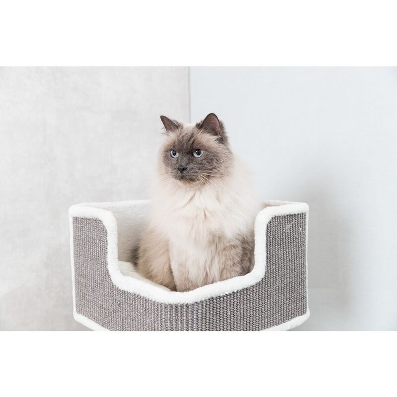 TRIXIE Ava XXL Jute & Plush 2-Level Cat Tree with Scratching Post & Condo image number 5