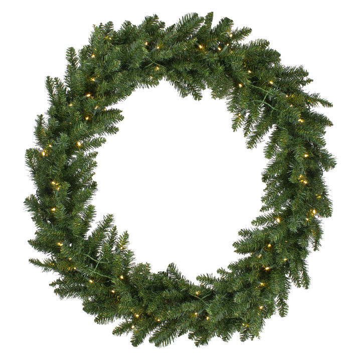 Pre-Lit Buffalo Fir Commercial Artificial Christmas Wreath  6' - Warm White Lights