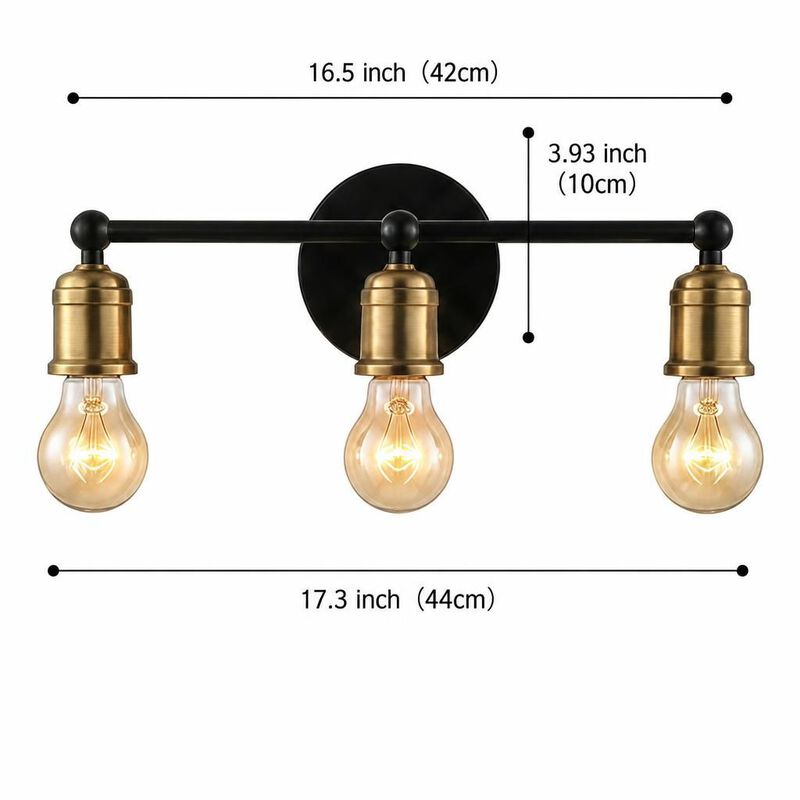 ELEMENT ACE 3-Light Industrial Farmhouse Bathroom Vanity Light Fixture, Over Mirror Wall Sconce for Bathroom Hallway Bedroom, No Bulbs Included image number 1