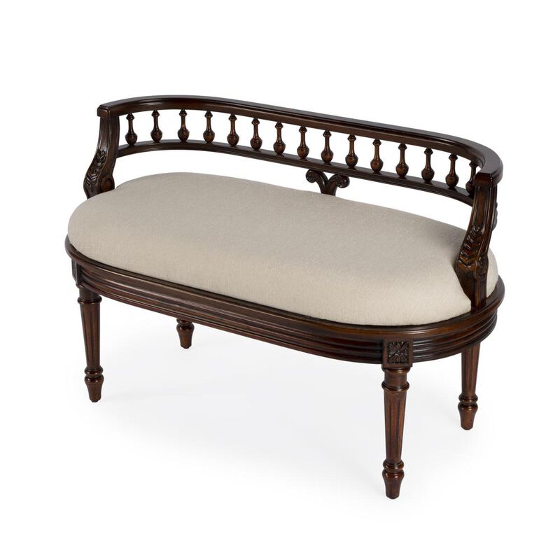 Butler Specialty Hathaway 37" Upholstered Bench, Dark Brown image number 0