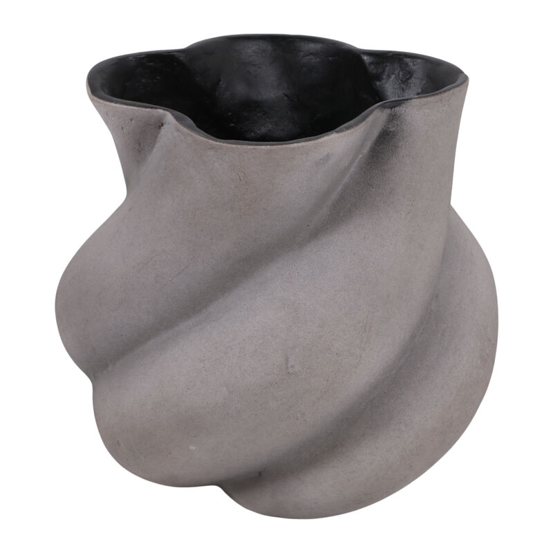 10x10" Distressed Twisted Ecomix Vase, Gray image number 3