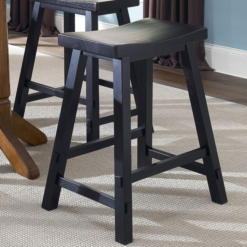 Liberty Furniture Creations 24 Inch Sawhorse Counter Stool - Black (RTA) in Various image number 3