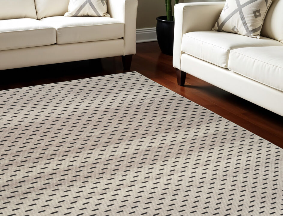 HomeRoots Abstract Power Loom Washable Non Skid Area Rug