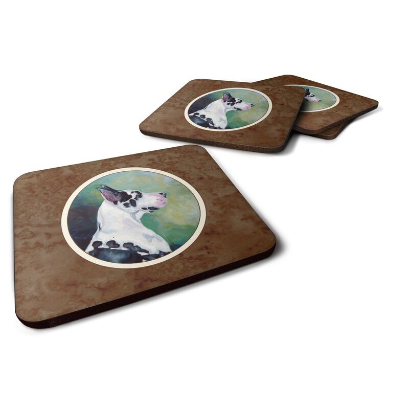 Caroline's Treasures 7278FC Harlequin Great Dane Foam Coasters (Set of 4), 3.5, Multicolor image number 0