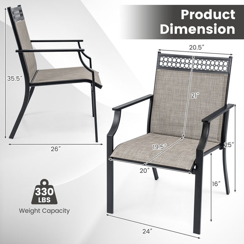 Patio Chairs Set of 2 with All Weather Breathable Fabric