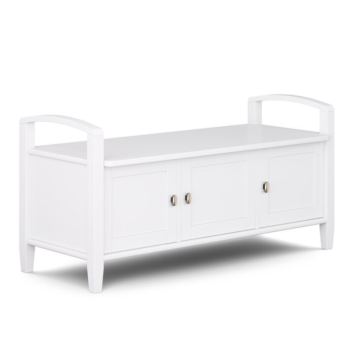 Simpli Home Warm Shaker Entryway Storage Bench