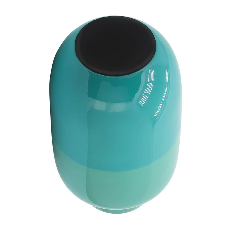 Metal 12" Urn Vase, Green image number 2