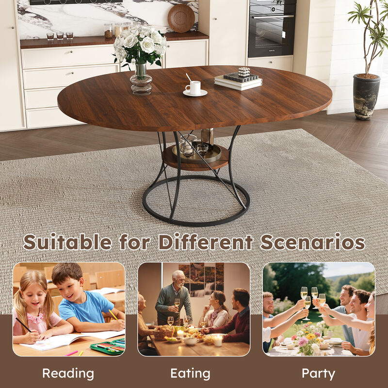 Lefbod Industrial Expandable Round Dining Table image number 7
