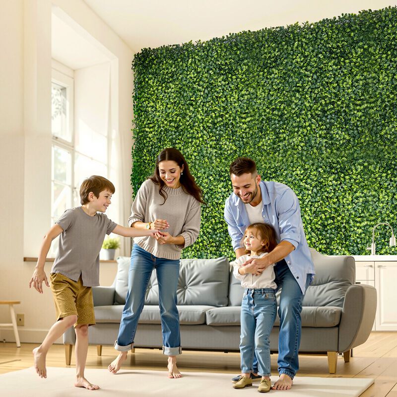 Milan Artificial Grass Wall Panels Boxwood Privacy Hedge for Garden Fence and Wall Decor-Green image number 1