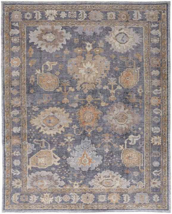 HomeRoots Oriental Hand Knotted Worn Faded Area Rug