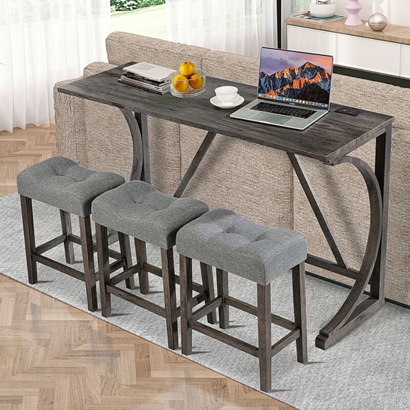 Bunkja Farmhouse Counter‑Height Bar Dining Set image number 2