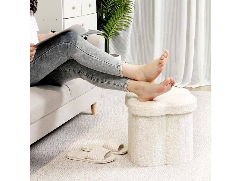 Boucle Ottoman Seat for Dorm Room image number 2