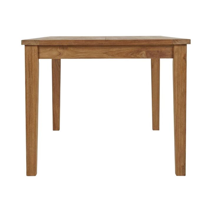 Extendable Outdoor Patio Teak Dining Table, Elegant Design, Durable Construction