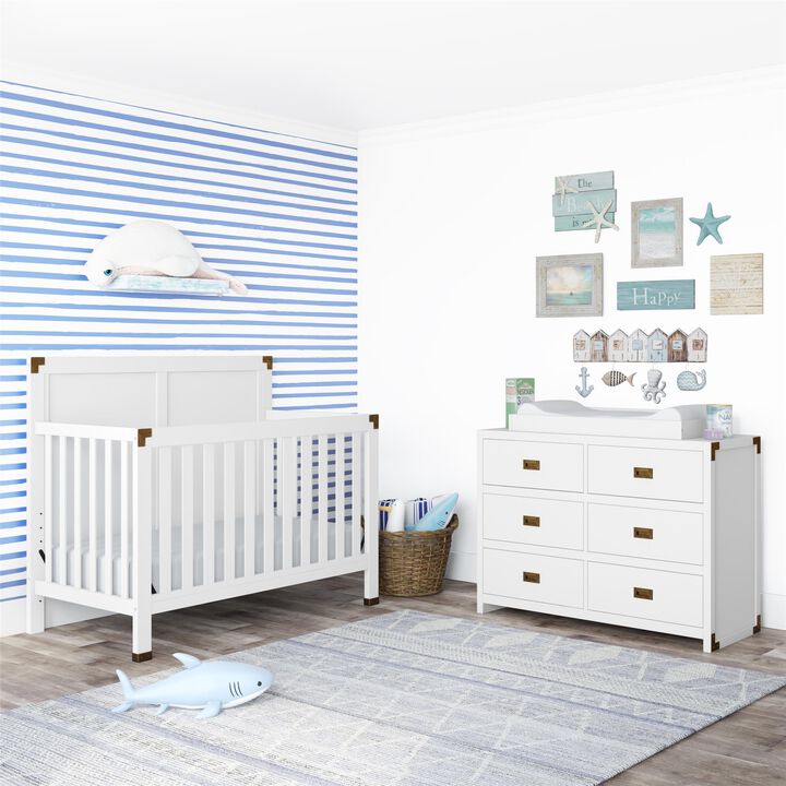 Baby Relax Frances 5-in-1 Convertible Crib, Graphite Blue