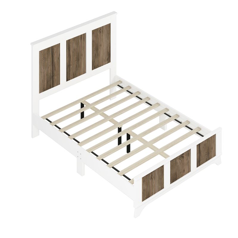 Merax Farmhouse Wooden Platform Bed for Bedroom