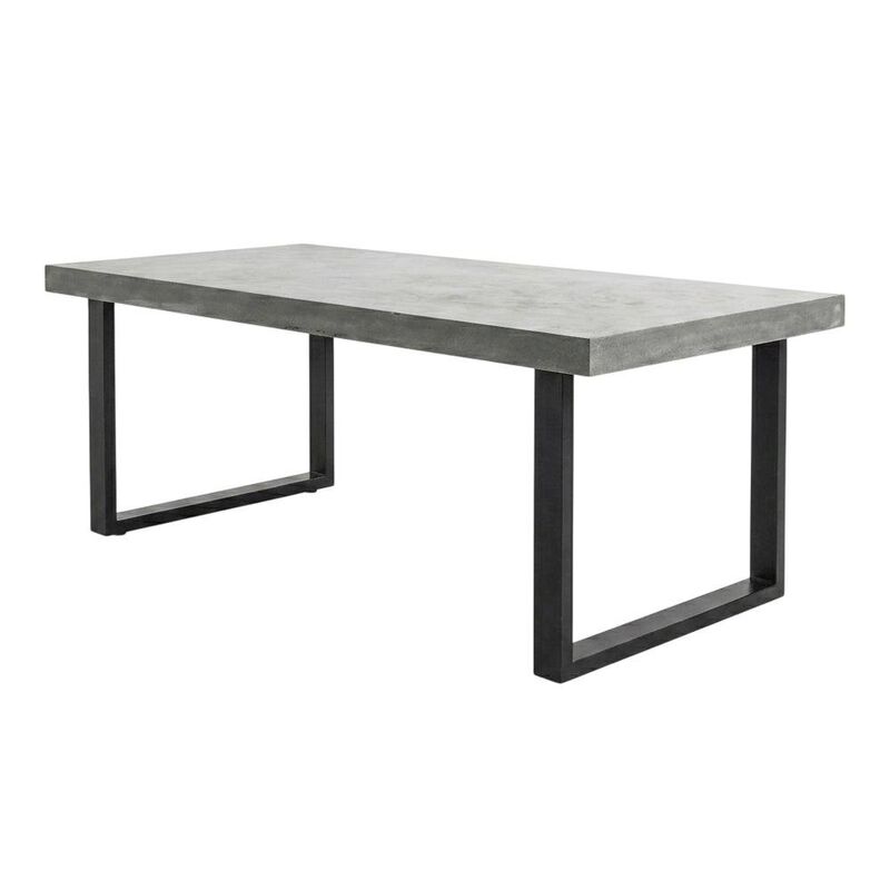 Outdoor Escape Cement Top Outdoor Dining Table, Contemporary Patio Dining Table for Six image number 0