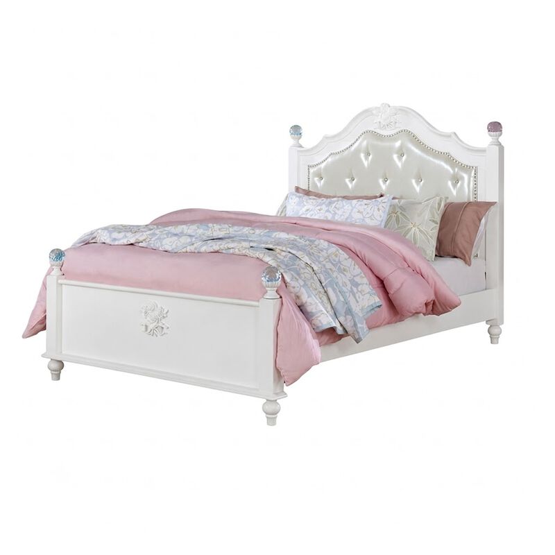2pc Full Bedroom Set, White Wood, Nightstand image number 4