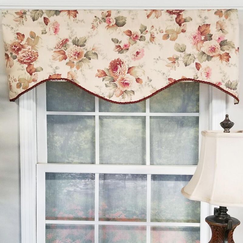 Palisade Cornice Style 3" Rod Pocket Valance 50" x 17" Tea Stain by RLF Home image number 1