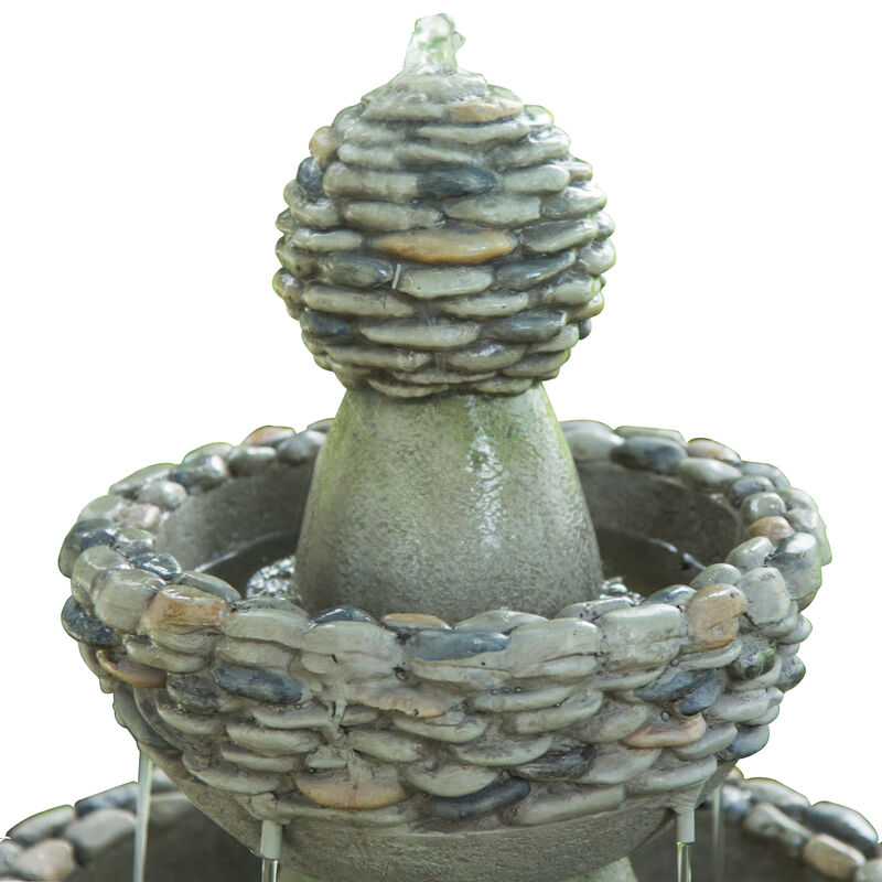 3-Tier Stone Pedestal Water Fountain, Gray image number 5