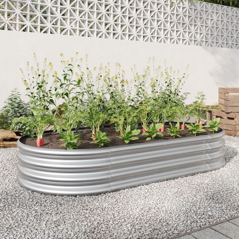 Oval Metal Raised Garden Bed