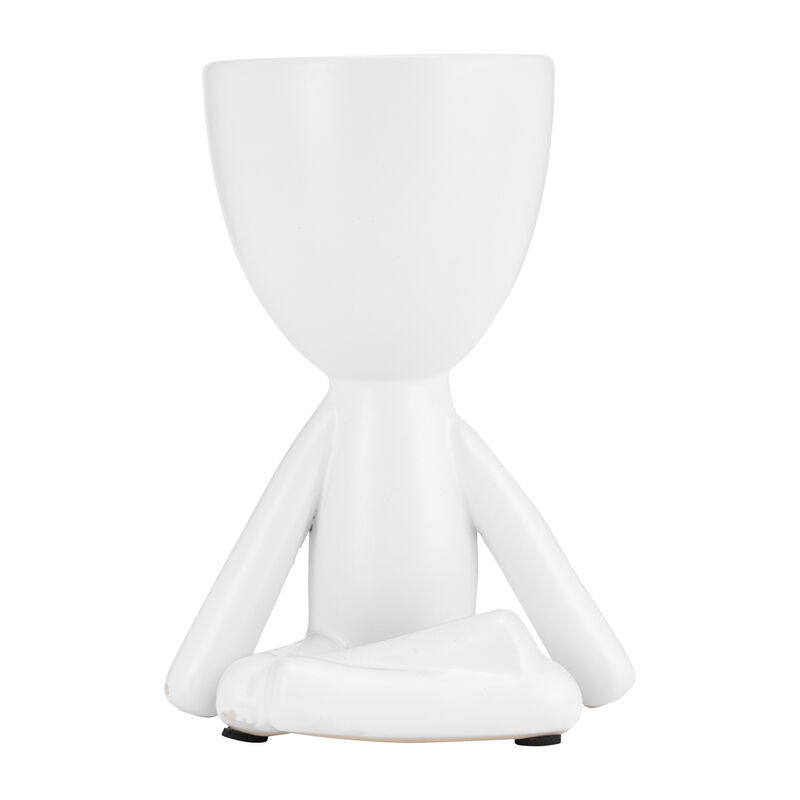 S/3 8" Sitting Humans, White image number 4